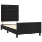vidaXL Estructura de cama con cabecero de terciopelo negro 90x200 cm