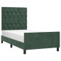 vidaXL Estructura cama con cabecero terciopelo verde oscuro 80x200 cm