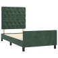 vidaXL Estructura cama con cabecero terciopelo verde oscuro 80x200 cm