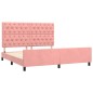 vidaXL Estructura de cama con cabecero de terciopelo rosa 160x200 cm vidaXL Estructura de cama con cabecero de terciopelo rosa 160x200 cm