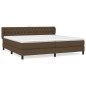 vidaXL Cama box spring con colchón tela marrón oscuro 200x200 cm vidaXL Cama box spring con colchón tela marrón oscuro 200x200 cm