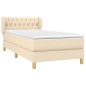 vidaXL Cama box spring con colchón tela color crema 100x200 cm vidaXL Cama box spring con colchón tela color crema 100x200 cm