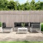 vidaXL Juego de muebles de jardín 6 piezas con cojines acero blanco vidaXL Juego de muebles de jardín 6 piezas con cojines acero blanco