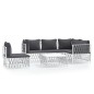 vidaXL Juego de muebles de jardín 6 piezas con cojines acero blanco vidaXL Juego de muebles de jardín 6 piezas con cojines acero blanco