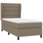 vidaXL Cama box spring con colchón tela gris taupe 90x190 cm vidaXL Cama box spring con colchón tela gris taupe 90x190 cm