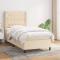 vidaXL Cama box spring con colchón tela color crema 80x200 cm vidaXL Cama box spring con colchón tela color crema 80x200 cm