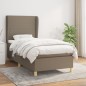 vidaXL Cama box spring con colchón tela gris taupe 80x200 cm vidaXL Cama box spring con colchón tela gris taupe 80x200 cm