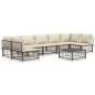 vidaXL Juego de muebles de jardín 8 pzas y cojines ratán PE antracita vidaXL Juego de muebles de jardín 8 pzas y cojines ratán PE antracita