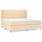 vidaXL Cama box spring con colchón tela color crema 200x200 cm vidaXL Cama box spring con colchón tela color crema 200x200 cm