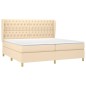 vidaXL Cama box spring con colchón tela color crema 200x200 cm vidaXL Cama box spring con colchón tela color crema 200x200 cm