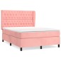 vidaXL Cama box spring con colchón terciopelo rosa 140x190 cm vidaXL Cama box spring con colchón terciopelo rosa 140x190 cm