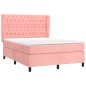vidaXL Cama box spring con colchón terciopelo rosa 140x190 cm vidaXL Cama box spring con colchón terciopelo rosa 140x190 cm