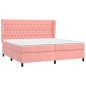 vidaXL Cama box spring con colchón terciopelo rosa 200x200 cm vidaXL Cama box spring con colchón terciopelo rosa 200x200 cm
