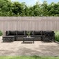 vidaXL Juego de muebles de jardín 8 pzas con cojines acero antracita