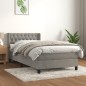 vidaXL Cama box spring con colchón terciopelo gris claro 100x200 cm vidaXL Cama box spring con colchón terciopelo gris claro 100x200 cm