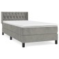 vidaXL Cama box spring con colchón terciopelo gris claro 100x200 cm vidaXL Cama box spring con colchón terciopelo gris claro 100x200 cm