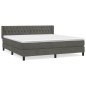 vidaXL Cama box spring con colchón terciopelo gris oscuro 180x200 cm vidaXL Cama box spring con colchón terciopelo gris oscuro 180x200 cm