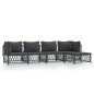 vidaXL Juego muebles de jardín 5 pzas y cojines acero gris antracita