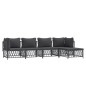 vidaXL Juego muebles de jardín 5 pzas y cojines acero gris antracita