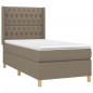 vidaXL Cama box spring con colchón tela gris taupe 90x190 cm vidaXL Cama box spring con colchón tela gris taupe 90x190 cm