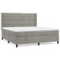 vidaXL Cama box spring con colchón terciopelo gris claro 180x200 cm vidaXL Cama box spring con colchón terciopelo gris claro 180x200 cm