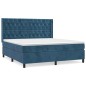vidaXL Cama box spring con colchón terciopelo azul oscuro 160x200 cm vidaXL Cama box spring con colchón terciopelo azul oscuro 160x200 cm