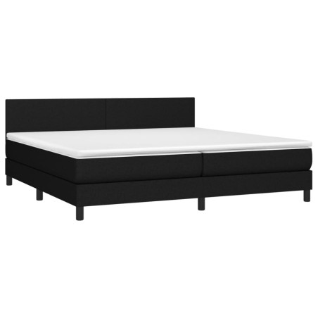 vidaXL Cama box spring con colchón LED tela negro 200x200 cm