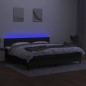vidaXL Cama box spring con colchón LED tela negro 200x200 cm vidaXL Cama box spring con colchón LED tela negro 200x200 cm