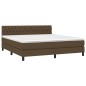 vidaXL Cama box spring colchón luces LED tela marrón oscuro 180x200cm vidaXL Cama box spring colchón luces LED tela marrón oscuro 180x200cm