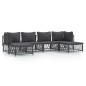vidaXL Juego de muebles de jardín 6 pzas acero con cojines antracita vidaXL Juego de muebles de jardín 6 pzas acero con cojines antracita