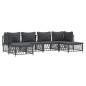vidaXL Juego de muebles de jardín 6 pzas acero con cojines antracita vidaXL Juego de muebles de jardín 6 pzas acero con cojines antracita