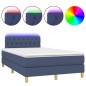 vidaXL Cama box spring con colchón y LED tela azul 120x200 cm vidaXL Cama box spring con colchón y LED tela azul 120x200 cm