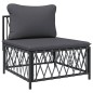 vidaXL Juego de muebles de jardín 6 pzas acero con cojines antracita vidaXL Juego de muebles de jardín 6 pzas acero con cojines antracita