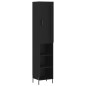 vidaXL Aparador de madera contrachapada negro 34,5x34x180 cm vidaXL Aparador de madera contrachapada negro 34,5x34x180 cm