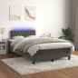 vidaXL Cama box spring colchón y LED terciopelo gris oscuro 120x200 cm vidaXL Cama box spring colchón y LED terciopelo gris oscuro 120x200 cm