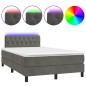 vidaXL Cama box spring colchón y LED terciopelo gris oscuro 120x200 cm vidaXL Cama box spring colchón y LED terciopelo gris oscuro 120x200 cm
