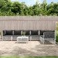 vidaXL Juego de muebles de jardín 8 piezas con cojines acero blanco vidaXL Juego de muebles de jardín 8 piezas con cojines acero blanco