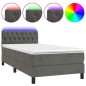 vidaXL Cama box spring colchón y LED terciopelo gris oscuro 90x200 cm vidaXL Cama box spring colchón y LED terciopelo gris oscuro 90x200 cm