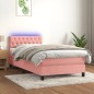 vidaXL Cama box spring colchón y LED terciopelo rosa 90x190 cm vidaXL Cama box spring colchón y LED terciopelo rosa 90x190 cm