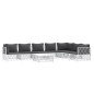 vidaXL Juego de muebles de jardín 8 piezas con cojines acero blanco vidaXL Juego de muebles de jardín 8 piezas con cojines acero blanco