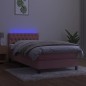 vidaXL Cama box spring colchón y LED terciopelo rosa 90x190 cm vidaXL Cama box spring colchón y LED terciopelo rosa 90x190 cm