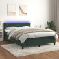 vidaXL Cama box spring colchón y LED terciopelo verde oscuro 140x200cm vidaXL Cama box spring colchón y LED terciopelo verde oscuro 140x200cm