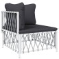 vidaXL Juego de muebles de jardín 8 piezas con cojines acero blanco vidaXL Juego de muebles de jardín 8 piezas con cojines acero blanco