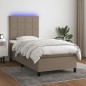 vidaXL Cama box spring colchón y luces LED gris taupe 80x200 cm vidaXL Cama box spring colchón y luces LED gris taupe 80x200 cm