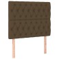 vidaXL Cama box spring colchón luces LED tela marrón oscuro 100x200cm vidaXL Cama box spring colchón luces LED tela marrón oscuro 100x200cm