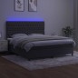 vidaXL Cama box spring colchón y LED terciopelo gris oscuro 180x200 cm vidaXL Cama box spring colchón y LED terciopelo gris oscuro 180x200 cm