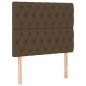 vidaXL Cama box spring con colchón tela marrón oscuro 90x200 cm