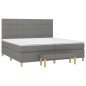vidaXL Cama box spring con colchón tela gris oscuro 200x200 cm vidaXL Cama box spring con colchón tela gris oscuro 200x200 cm