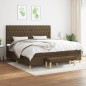 vidaXL Cama box spring con colchón tela marrón oscuro 200x200 cm