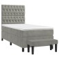 vidaXL Cama box spring con colchón terciopelo gris claro 80x200 cm